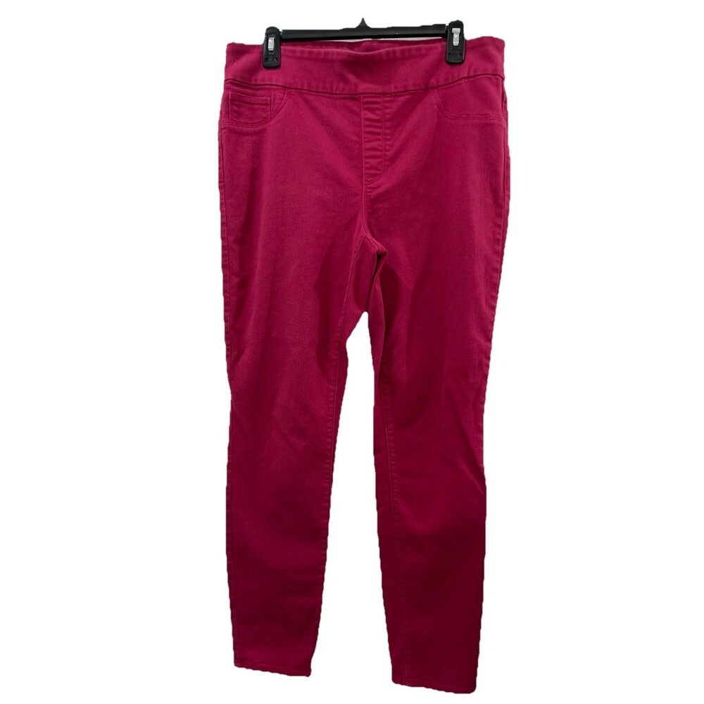 Chicos Sz 1.5 R Womens 10R Pants Fuscia Denim Pull On Jeggings Comfort Stretch